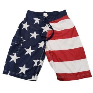 American Flag Shorts Size Small By Bioworld Swim
